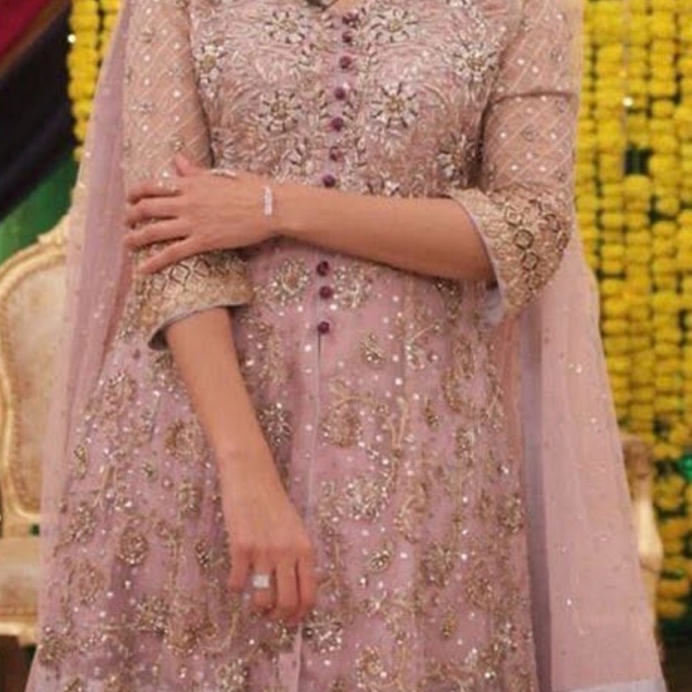 Exquisite Mauve Embellished Wedding Dress